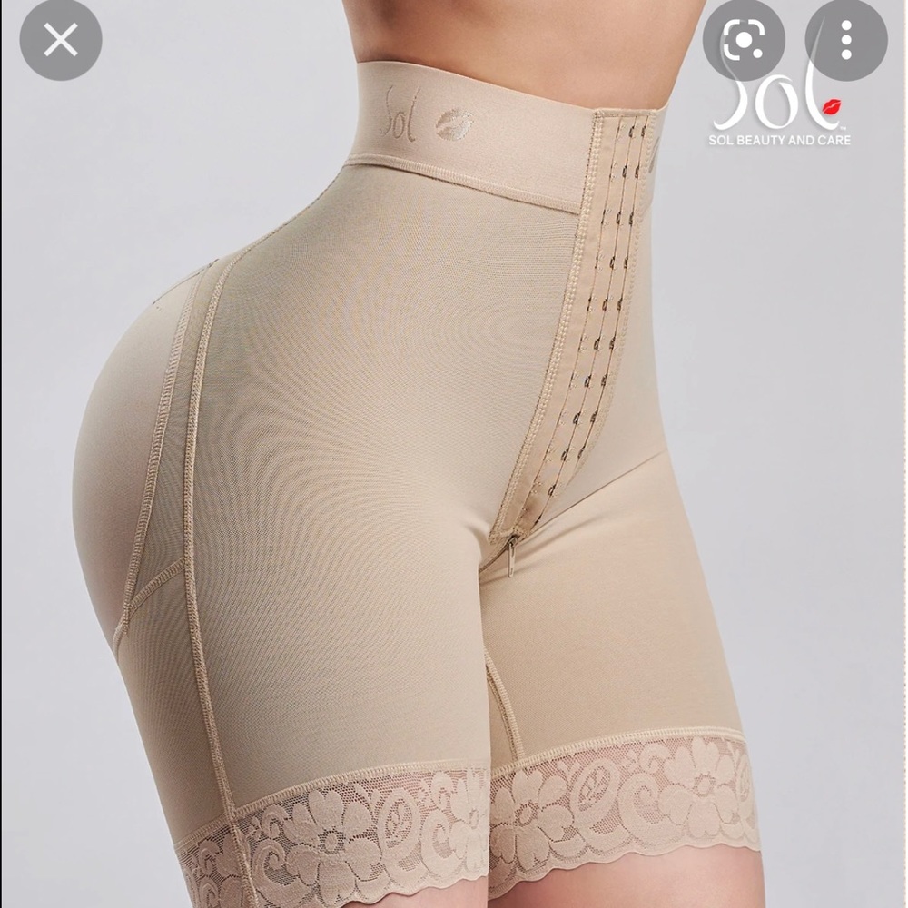 Sol High-Waist Beige Sculpting Butt-Lift Shapewear Shorts